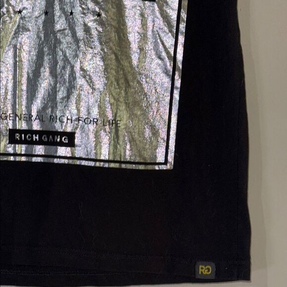 Rich Gang Black T-Shirt with Silver Print - Picture 4 of 7